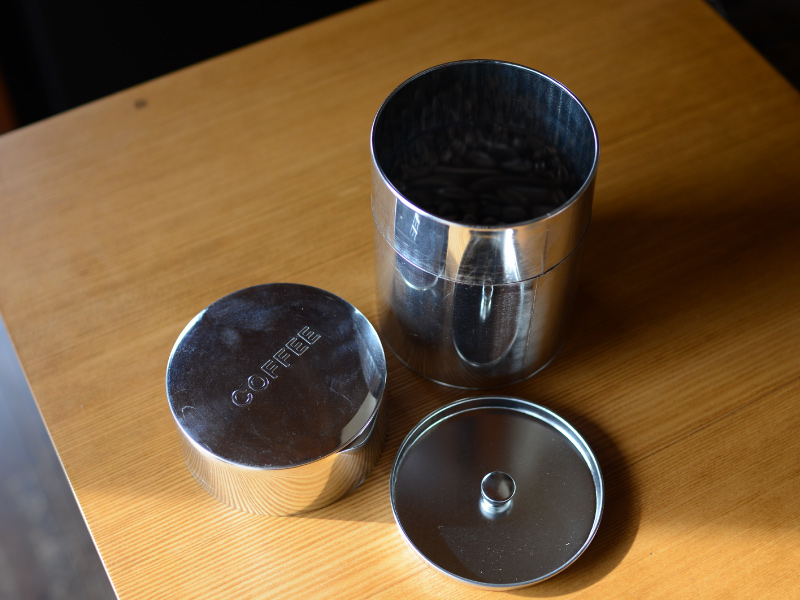 CINQ/サンク ブリキの丸缶 コーヒー缶