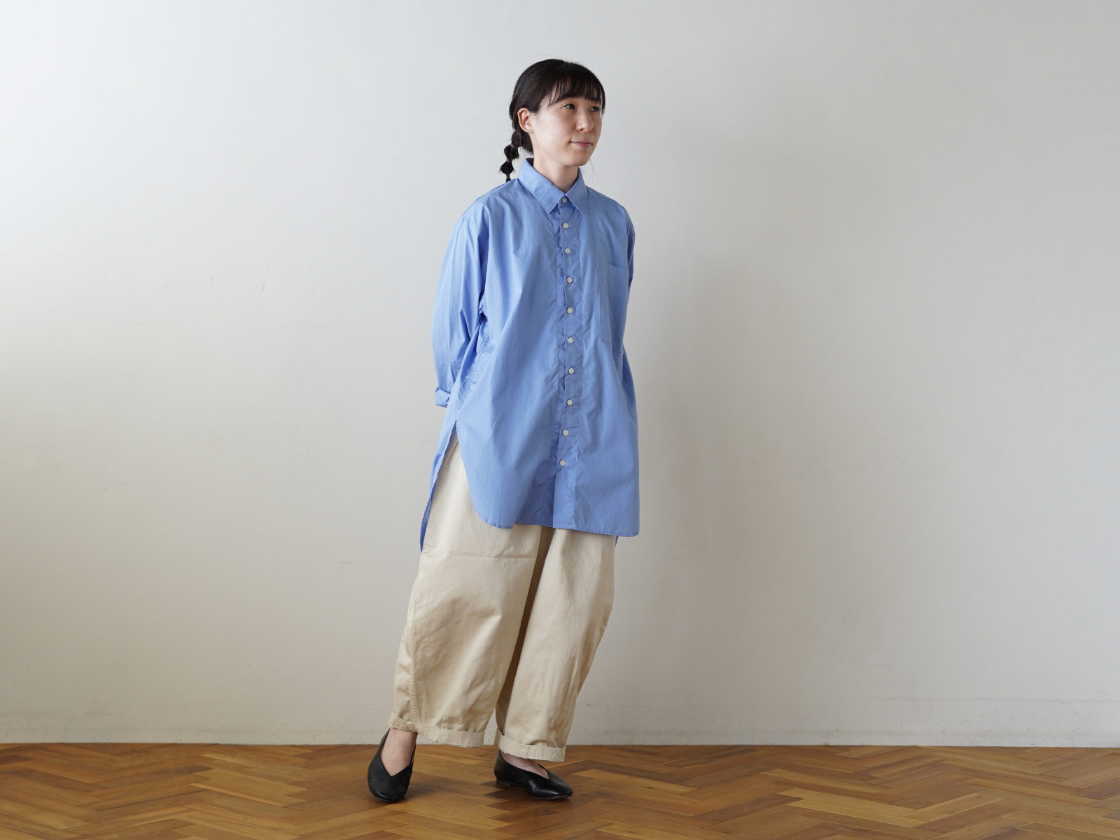 HARVESTY（ハーベスティ） コーマブロード ロングシャツ size 1（A32109）