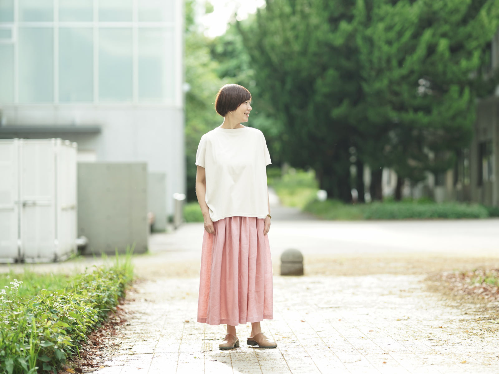 あっこたん×キナル× fog linen work あっこたんと作る理想のお洋服 メレンゲスカート フラマンローズ