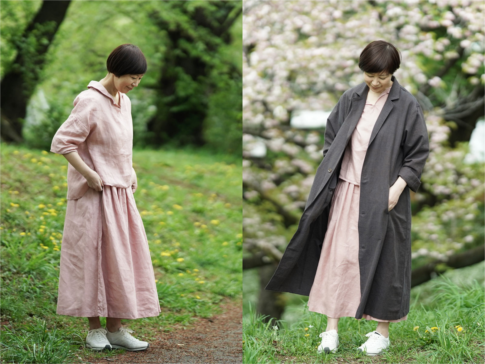 あっこたん×キナル× fog linen work あっこたんと作る理想のお洋服 メレンゲスカート フラマンローズ