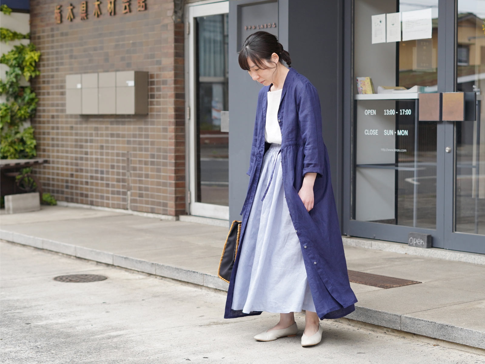 あっこたん×キナル× fog linen work あっこたんと作る理想のお洋服 メレンゲスカート ブルーパール