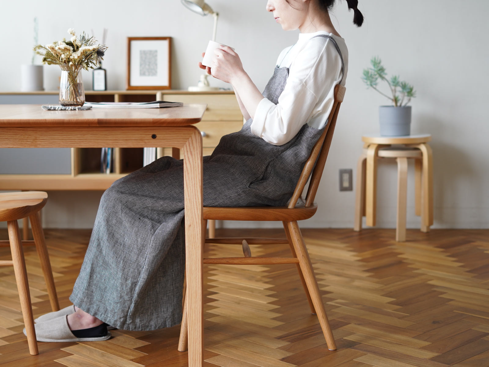 ナガノインテリア 無垢   Friendly！Chair ダイニングチェア レッドオーク ウィンザーチェア9