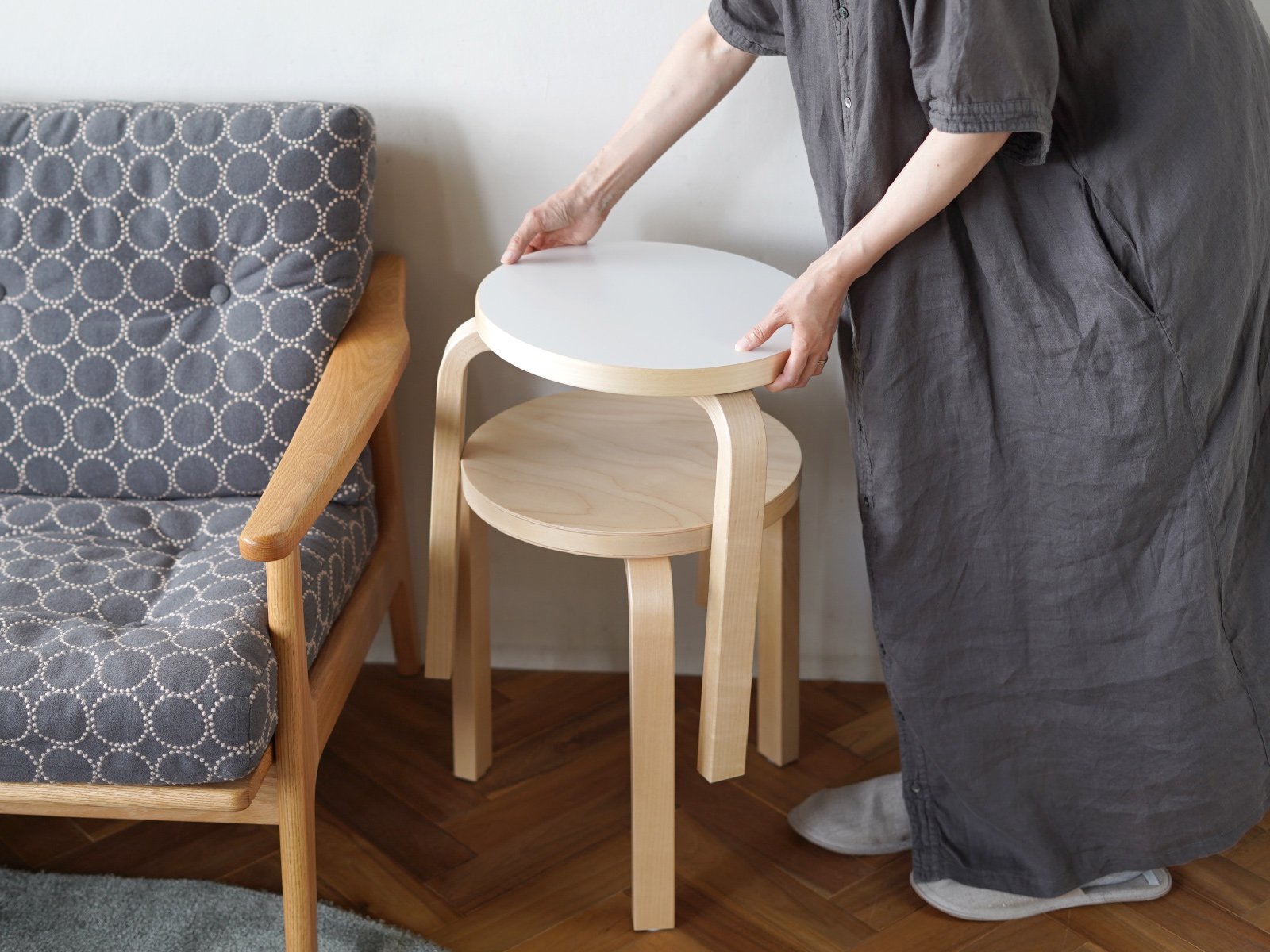 artek (アルテック)  3本脚 スツール stool60 ホワイトラミネート