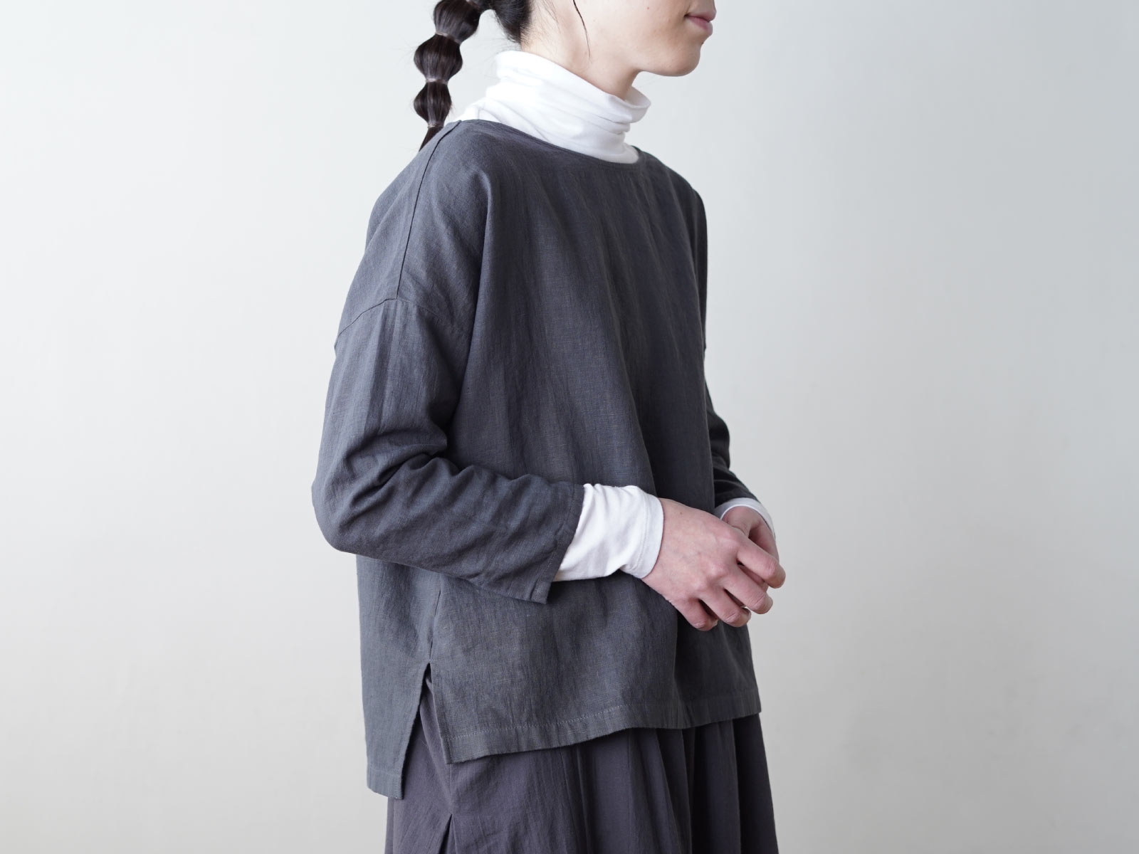 evam eva ウォーターリネンプルオーバー9