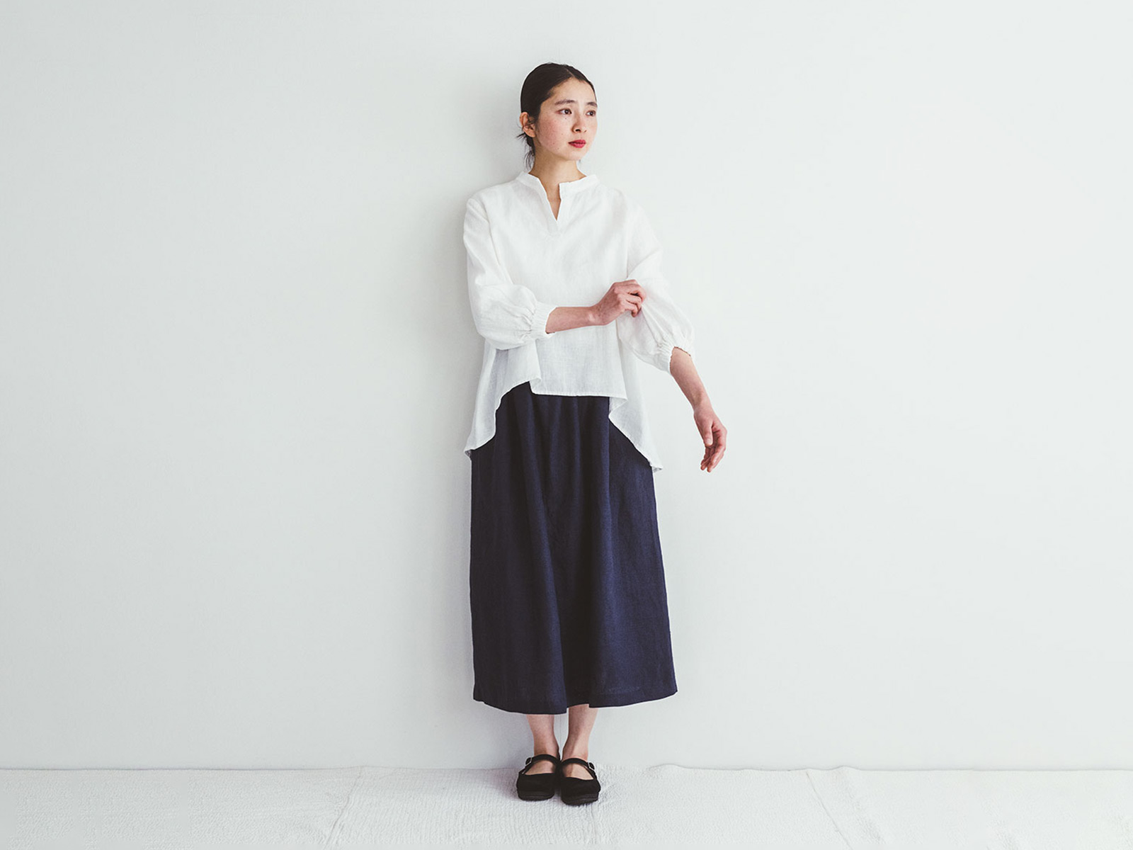 fog linen work（フォグリネンワーク） イチカ スカート ブルーデュール [LWA569-2681]4