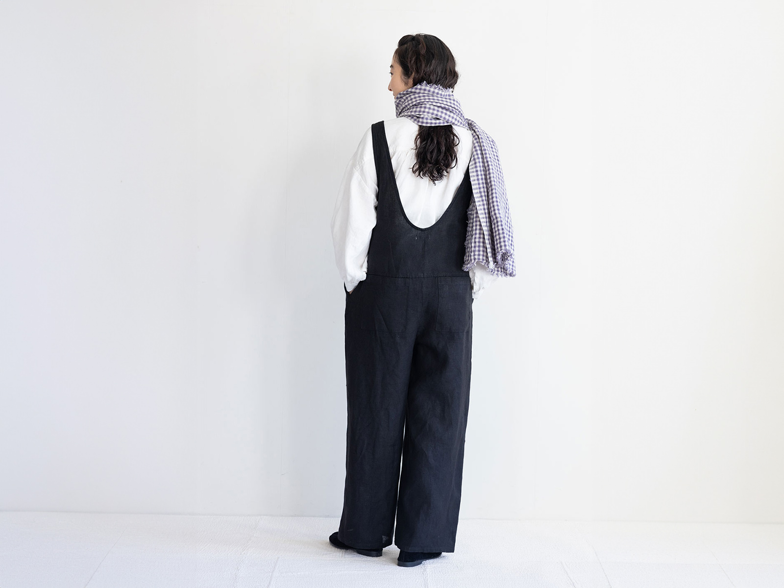 fog linen work 別注サロペット ブラック 2 - サロペット