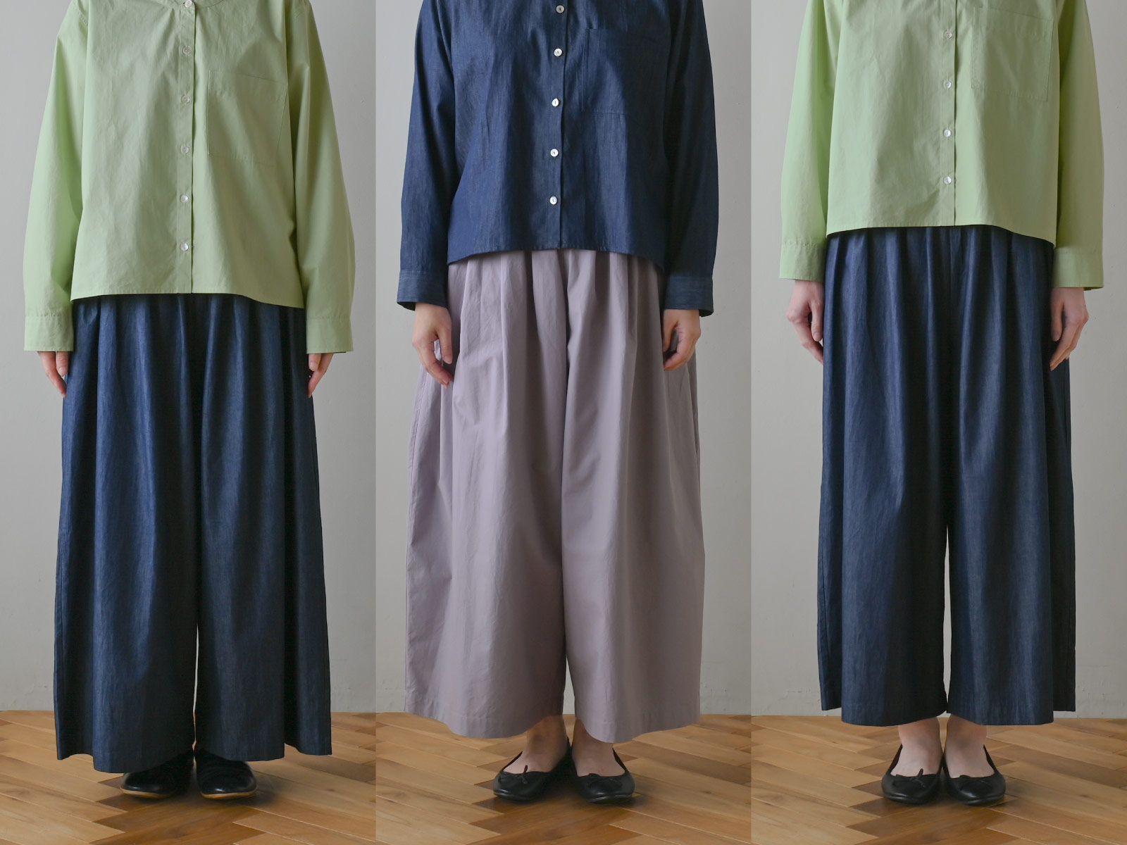 あっこたん×キナル×miiThaaiiあっこたんと作る理想のお洋服ごきげんパンツ身長別着用感正面
