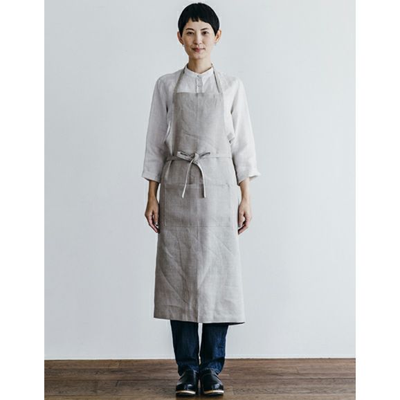 fog linen work（フォグリネンワーク） リネンフルエプロン ナチュラル