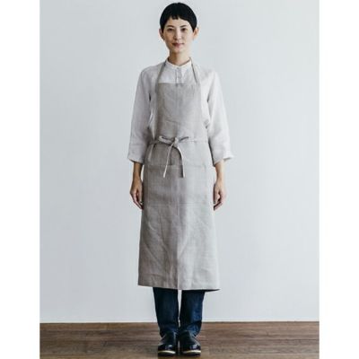 fog linen work（フォグリネンワーク） リネンフルエプロン グレー