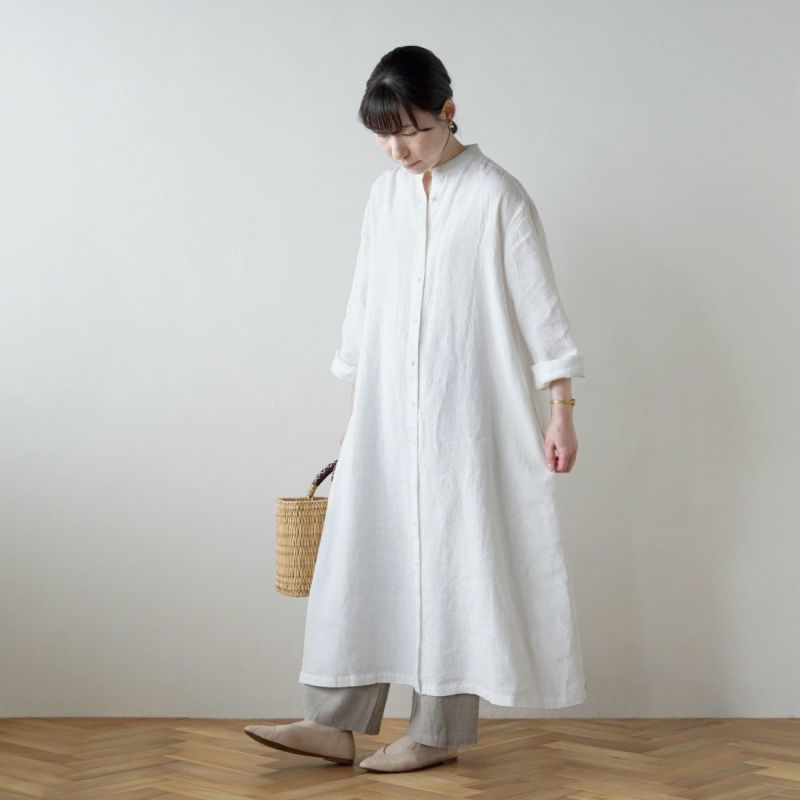 キナル別注 fog linen work（フォグリネンワーク） バンドカラー